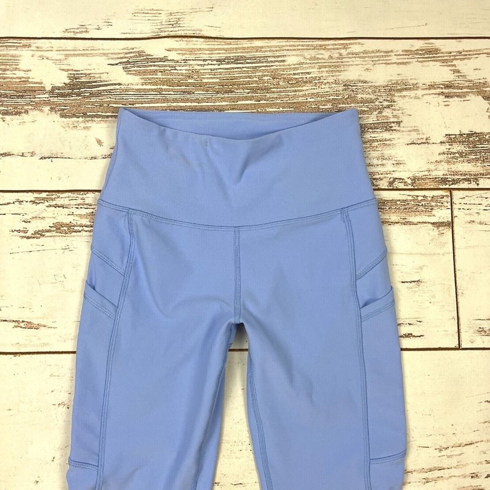 X by Gottex Leggings Size XS Becky Ankle Pockets Periwinkle Blue High Rise Waist - Picture 6 of 10